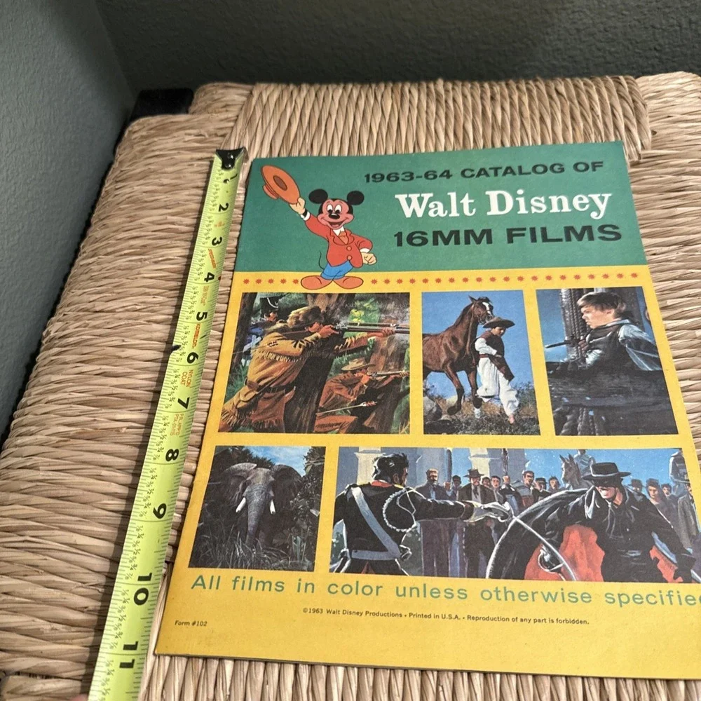 Vintage 1963-64 Walt Disney 16mm Films Catalog Mickey Mouse Reference Film Book